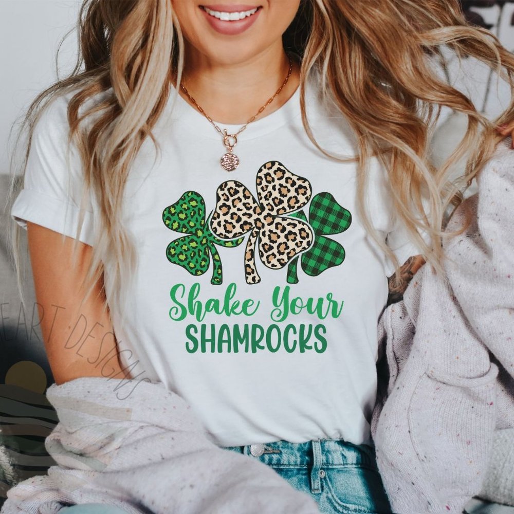 Shake Your Shamrocks Graphic T-shirt Funny St Patrick's Day Shirt Unisex - Picture 1 of 2